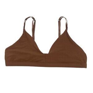Nude Barre Women's Size Large Wire Free Lightweight Bralette Bra Brown